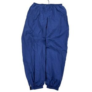 Vintage Nike Pants Women Large Navy Blue Windbreakers Baggy 90s Y2K Track Suit *